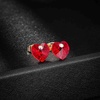 image:imageAustrian Crystal Heart Stud Earrings for Women 925 Sterling Silver Hypoallergenic Fashion JewelryRed