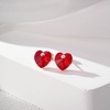 image:imageAustrian Crystal Heart Stud Earrings for Women 925 Sterling Silver Hypoallergenic Fashion JewelryRed