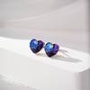 image:imageAustrian Crystal Heart Stud Earrings for Women 925 Sterling Silver Hypoallergenic Fashion JewelryVioletBlue