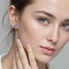 image:imageAustrian Crystal Heart Stud Earrings for Women 925 Sterling Silver Hypoallergenic Fashion JewelryVitrail Light
