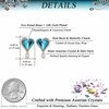 image:imageAustrian Crystal Heart Stud Earrings for Women Trendy Halo Drop Earrings 14K Gold Plated Hypoallergenic JewelryAquamarine