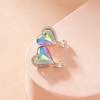 image:imageAustrian Crystal Heart Stud Earrings for Women Trendy Halo Drop Earrings 14K Gold Plated Hypoallergenic JewelryAurora Borealis