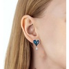 image:imageAustrian Crystal Heart Stud Earrings for Women Trendy Halo Drop Earrings 14K Gold Plated Hypoallergenic JewelryDark Blue