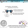 image:imageAustrian Crystal Heart Stud Earrings for Women Trendy Halo Drop Earrings 14K Gold Plated Hypoallergenic JewelryDark Blue