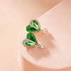 image:imageAustrian Crystal Heart Stud Earrings for Women Trendy Halo Drop Earrings 14K Gold Plated Hypoallergenic JewelryGreen