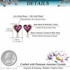 image:imageAustrian Crystal Heart Stud Earrings for Women Trendy Halo Drop Earrings 14K Gold Plated Hypoallergenic JewelryPurple