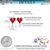 image:imageAustrian Crystal Heart Stud Earrings for Women Trendy Halo Drop Earrings 14K Gold Plated Hypoallergenic JewelryRed