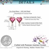 image:imageAustrian Crystal Heart Stud Earrings for Women Trendy Halo Drop Earrings 14K Gold Plated Hypoallergenic JewelryRose Pink