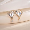 image:imageAustrian Crystal Heart Stud Earrings for Women Trendy Halo Drop Earrings 14K Gold Plated Hypoallergenic JewelryWhite Clear
