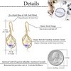 image:imageAustrian Crystal Hollow Teardrop Halo Drop Twisted Dangle Earrings for Women 14K Rose Gold Plated Hypoallergenic JewelryAurora Borealis