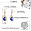 image:imageAustrian Crystal Hollow Teardrop Halo Drop Twisted Dangle Earrings for Women 14K Rose Gold Plated Hypoallergenic JewelryBermuda Blue