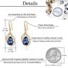 image:imageAustrian Crystal Hollow Teardrop Halo Drop Twisted Dangle Earrings for Women 14K Rose Gold Plated Hypoallergenic JewelryDark Blue