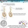 image:imageAustrian Crystal Hollow Teardrop Halo Drop Twisted Dangle Earrings for Women 14K Rose Gold Plated Hypoallergenic JewelryDazzle Golden