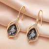 image:imageAustrian Crystal Hollow Teardrop Halo Drop Twisted Dangle Earrings for Women 14K Rose Gold Plated Hypoallergenic JewelryGreyBlack
