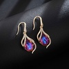 image:imageAustrian Crystal Hollow Teardrop Halo Drop Twisted Dangle Earrings for Women 14K Rose Gold Plated Hypoallergenic JewelryHeliotrope