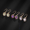 image:imageAustrian Crystal Hollow Teardrop Halo Drop Twisted Dangle Earrings for Women 14K Rose Gold Plated Hypoallergenic JewelryHeliotrope