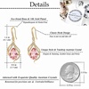 image:imageAustrian Crystal Hollow Teardrop Halo Drop Twisted Dangle Earrings for Women 14K Rose Gold Plated Hypoallergenic JewelryPink