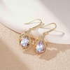 image:imageAustrian Crystal Hollow Teardrop Halo Drop Twisted Dangle Earrings for Women 14K Rose Gold Plated Hypoallergenic JewelryVitrail Light