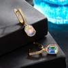 image:imageAustrian Crystal Octagon Leverback Drop Earrings for Women 14K Gold Plated Hypoallergenic JewelryAurora Borealis
