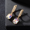 image:imageAustrian Crystal Octagon Leverback Drop Earrings for Women 14K Gold Plated Hypoallergenic JewelryAurora Borealis