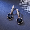 image:imageAustrian Crystal Octagon Leverback Drop Earrings for Women 14K Gold Plated Hypoallergenic JewelryBlack