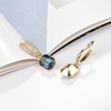 image:imageAustrian Crystal Octagon Leverback Drop Earrings for Women 14K Gold Plated Hypoallergenic JewelryBlue Crystal Goldtone