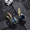 image:imageAustrian Crystal Octagon Leverback Drop Earrings for Women 14K Gold Plated Hypoallergenic JewelryBlue Crystal Goldtone