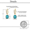 image:imageAustrian Crystal Octagon Leverback Drop Earrings for Women 14K Gold Plated Hypoallergenic JewelryBlue Zircon