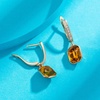 image:imageAustrian Crystal Octagon Leverback Drop Earrings for Women 14K Gold Plated Hypoallergenic JewelryGolden Yellow