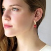 image:imageAustrian Crystal Octagon Leverback Drop Earrings for Women 14K Gold Plated Hypoallergenic JewelryRed