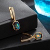 image:imageAustrian Crystal Octagon Leverback Drop Earrings for Women 14K Gold Plated Hypoallergenic JewelryVitrail Medium