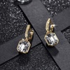 image:imageAustrian Crystal Octagon Leverback Drop Earrings for Women 14K Gold Plated Hypoallergenic JewelryWhite Crystal Goldtone
