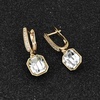 image:imageAustrian Crystal Octagon Leverback Drop Earrings for Women 14K Gold Plated Hypoallergenic JewelryWhite Crystal Goldtone