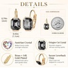 image:imageAustrian Crystal Octagon Leverback Drop Earrings for Women 14K Rose Gold Plated Hypoallergenic JewelryBlack