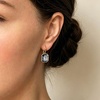 image:imageAustrian Crystal Octagon Leverback Drop Earrings for Women 14K Rose Gold Plated Hypoallergenic JewelryBlack