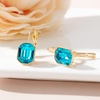 image:imageAustrian Crystal Octagon Leverback Drop Earrings for Women 14K Rose Gold Plated Hypoallergenic JewelryBlue Zircon