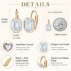 image:imageAustrian Crystal Octagon Leverback Drop Earrings for Women 14K Rose Gold Plated Hypoallergenic JewelryClear White