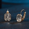 image:imageAustrian Crystal Octagon Leverback Drop Earrings for Women 14K Rose Gold Plated Hypoallergenic JewelryClear White