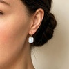 image:imageAustrian Crystal Octagon Leverback Drop Earrings for Women 14K Rose Gold Plated Hypoallergenic JewelryClear White