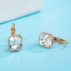image:imageAustrian Crystal Octagon Leverback Drop Earrings for Women 14K Rose Gold Plated Hypoallergenic JewelryClear White