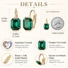 image:imageAustrian Crystal Octagon Leverback Drop Earrings for Women 14K Rose Gold Plated Hypoallergenic JewelryEmerald