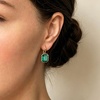 image:imageAustrian Crystal Octagon Leverback Drop Earrings for Women 14K Rose Gold Plated Hypoallergenic JewelryEmerald
