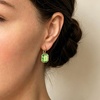 image:imageAustrian Crystal Octagon Leverback Drop Earrings for Women 14K Rose Gold Plated Hypoallergenic JewelryFern Green