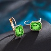 image:imageAustrian Crystal Octagon Leverback Drop Earrings for Women 14K Rose Gold Plated Hypoallergenic JewelryFern Green