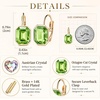 image:imageAustrian Crystal Octagon Leverback Drop Earrings for Women 14K Rose Gold Plated Hypoallergenic JewelryFern Green