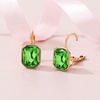 image:imageAustrian Crystal Octagon Leverback Drop Earrings for Women 14K Rose Gold Plated Hypoallergenic JewelryFern Green