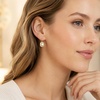 image:imageAustrian Crystal Octagon Leverback Drop Earrings for Women 14K Rose Gold Plated Hypoallergenic JewelryLight Topaz