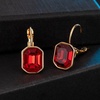 image:imageAustrian Crystal Octagon Leverback Drop Earrings for Women 14K Rose Gold Plated Hypoallergenic JewelryRed