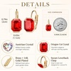 image:imageAustrian Crystal Octagon Leverback Drop Earrings for Women 14K Rose Gold Plated Hypoallergenic JewelryRed