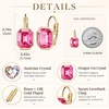 image:imageAustrian Crystal Octagon Leverback Drop Earrings for Women 14K Rose Gold Plated Hypoallergenic JewelryRose Pink